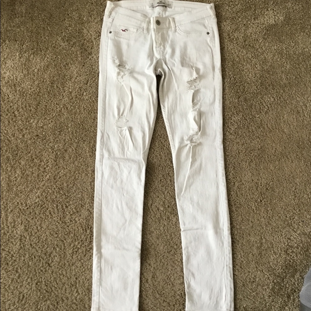 Hollister white ripped jeans